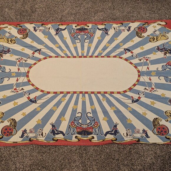 Restoration Hardware Retro Circus Theme Tablecloth - Picture 1 of 4